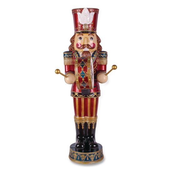Animated Nutcracker, AC Powered, Blue/Green/Red/Yellow LED Lights, 22.25" x 18" x 58.5", Red1