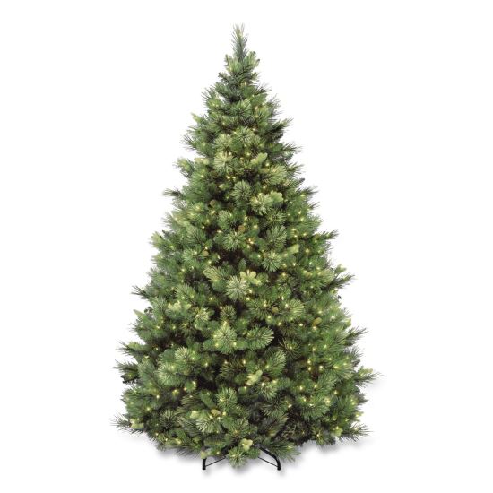 Pre-Lit Carolina Pine Tree, 58" x 58" x 84", Green Tree, Green Tree Stand1