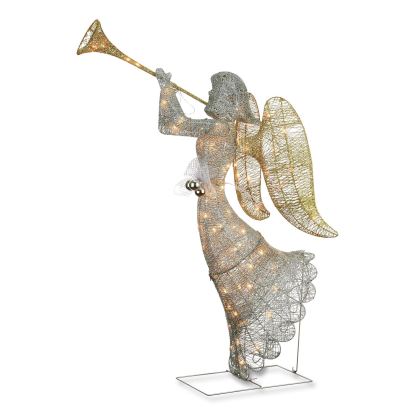Silver Angel Decor, AC Powered, Cool White LED Lights, 24" x 30 "x 48", Silver1