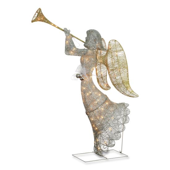 Silver Angel Decor, AC Powered, Cool White LED Lights, 24" x 30 "x 48", Silver1
