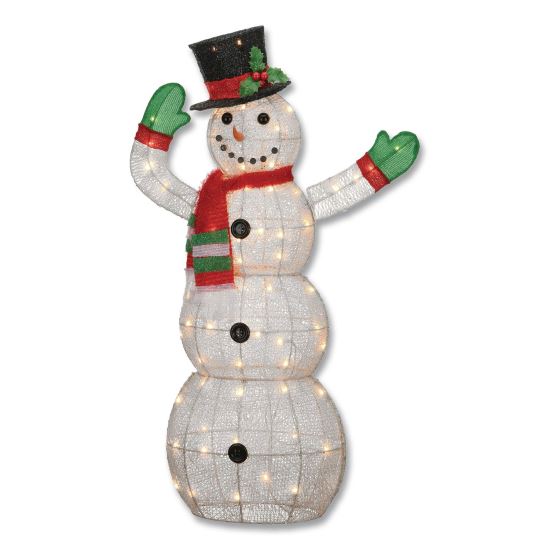 Snowman Decoration, AC Powered, Cool White LED Lights, 13.5" x 27.5" x 48", White1