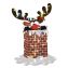 Pre-Lit Reindeer Stuck in Chimney Decoration, AC Powered, Blue/Green/Red/Yellow LED Lights, 12" x 33" x 47", Red1