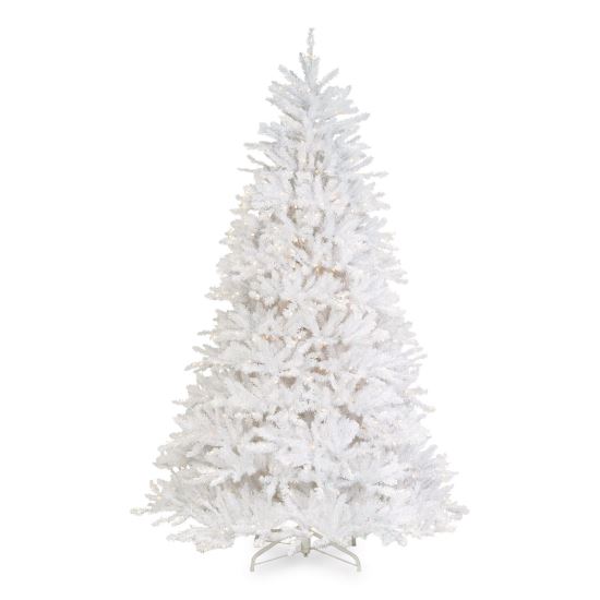 Pre-Lit Dunhill Fir White Tree, 59" x 55" x 84", White Tree, White Tree Stand1
