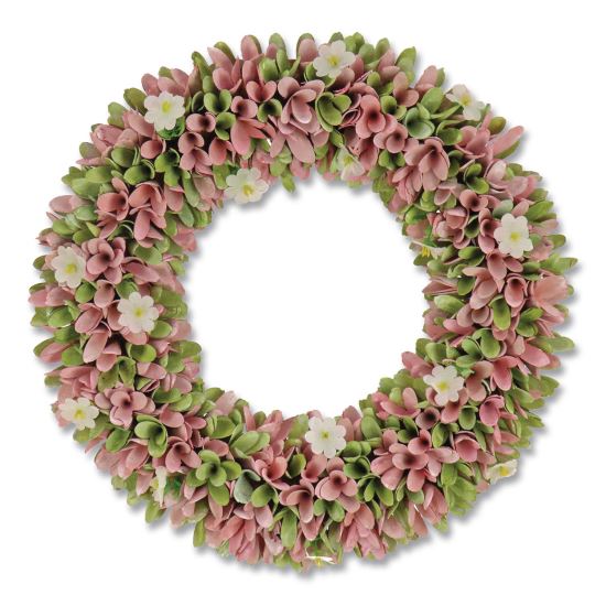 Spring Pink Floral Wreath, 18" x 18" x 3.93", Pink1