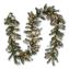 Pre-Lit Glittery Pine Pomegranate Garland, AC Powered, Clear Incandescent Lights, 108" Long, Green1