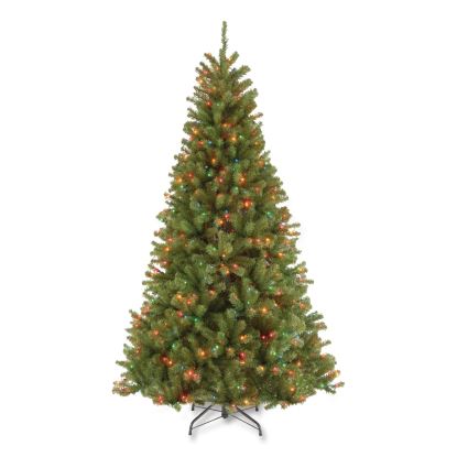 Pre-Lit North Valley Spruce Tree, 42" x 42" x 78", Green Tree, Green Tree Stand1