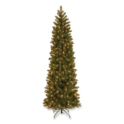 Pre-Lit Downswept Douglas Fir Pencil Slim Tree, 30" x 30" x 78", Green Tree, Green Tree Stand1