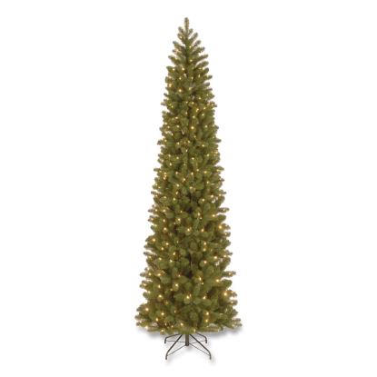 Pre-Lit Downswept Douglas Fir Pencil Slim Tree, 35" x 35" x 108", Green Tree, Green Tree Stand1