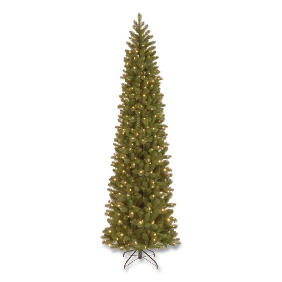 Pre-Lit Downswept Douglas Fir Pencil Slim Tree, 35" x 35" x 108", Green Tree, Green Tree Stand1