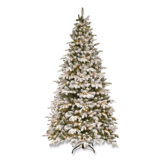 Pre-Lit Snowy Everest Fir, 64" x 64" x 108", Green Tree, Green Tree Stand1