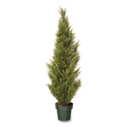Cedar Topiary Tree, 13" x 13" x 53", Green Tree, Dark Green Pot1