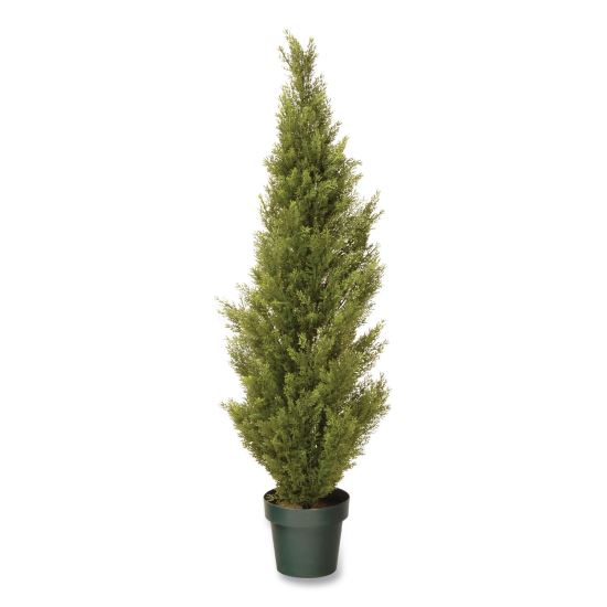 Cedar Topiary Tree, 13" x 13" x 53", Green Tree, Dark Green Pot1