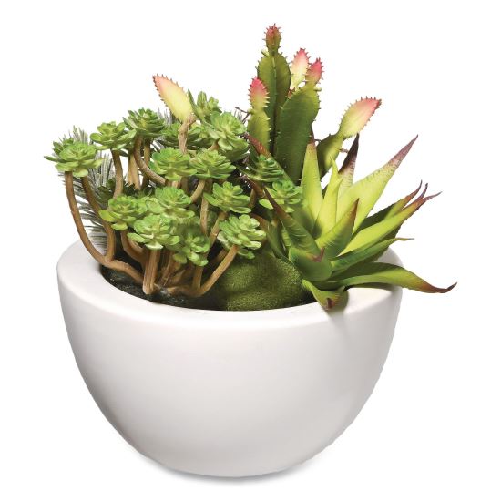 Spring Potted Plant, 8" x 8" x 8", Green Plant, White Pot1