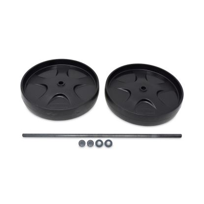 Wheel and Axle Kit for Janitorial Cleaning Cart, 8" Wheel, Black/Gray/Silver, 2/Set1