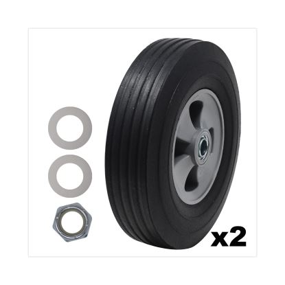 Tilt Truck Wheels, 340 lb Weight Capacity (170 lb Per Wheel), 10" Wheel, Black, 2/Set1