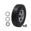 Tilt Truck Wheels, 340 lb Weight Capacity (170 lb Per Wheel), 10" Wheel, Black, 2/Set1