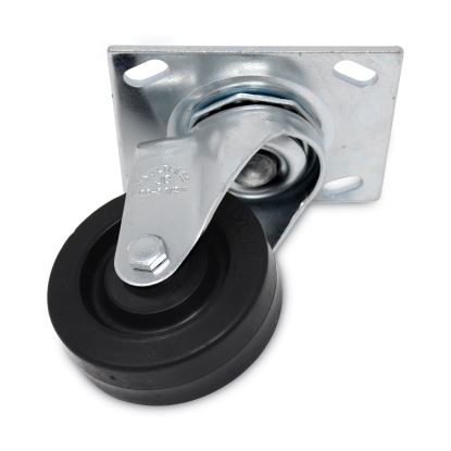 Replacement Plate Casters, Rigid Mount Plate, 3.5" Rubber Wheel, Black1