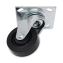 Replacement Plate Casters, Rigid Mount Plate, 3.5" Rubber Wheel, Black1