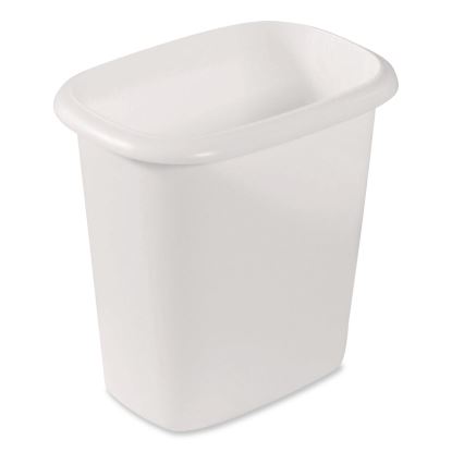 Open-Top Wastebasket, 6 qt, Plastic, White, 6/Carton1
