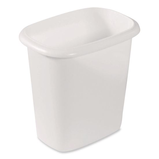 Open-Top Wastebasket, 6 qt, Plastic, White, 6/Carton1