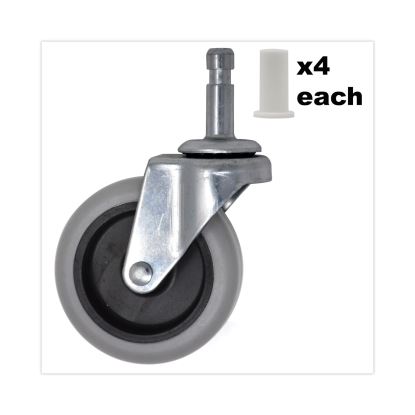 Replacement Bayonet-Stem Swivel Casters, Grip Ring Stem (0.5" x 1.25"), 3" Hard Rubber Wheel, Gray1