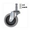 Replacement Bayonet-Stem Swivel Casters, Grip Ring Stem (0.5" x 1.25"), 3" Hard Rubber Wheel, Gray1