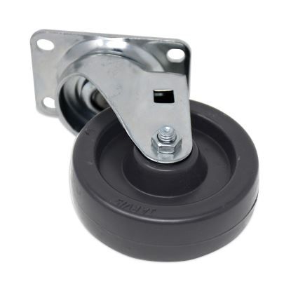 Replacement Plate Casters, Rigid Mount Plate, 4" Phenolic Wheel, Black1