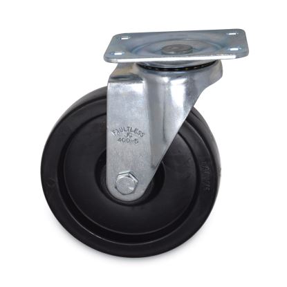 Replacement Plate Casters, Rigid Mount Plate, 5" Polypropylene Wheel, Black1