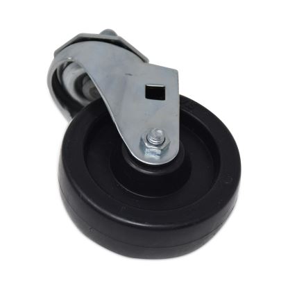 Replacement Bayonet-Stem Swivel Casters, Threaded Stem (0.5" x 1"), 4" Hard Rubber Wheel, Black1