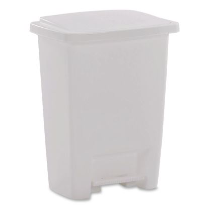 Step-On Waste Can, 8.25 gal, Plastic, White1