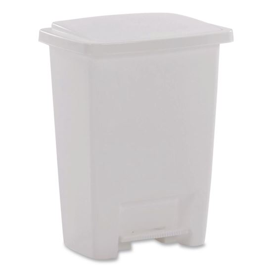 Step-On Waste Can, 8.25 gal, Plastic, White1