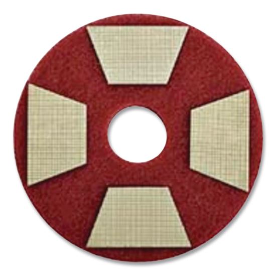 Diamond TZ Abrasive Pads, 3.3 x 1.12, Red, 16/Carton1