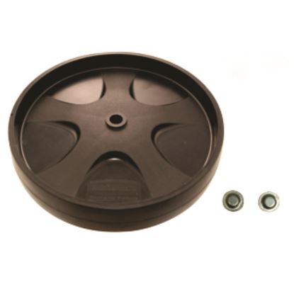 50-Gallon Rollout Wheels and Push Caps, Two 8" Wheels, Black1