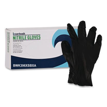 396 Series Disposable General-Purpose Nitrile Gloves, Powder-Free, X-Small, 4.4 mil Thick, 9.5" Long, Black, 100/Box1