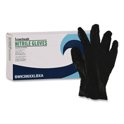 396 Series Disposable General-Purpose Nitrile Gloves, Powder-Free, XX-Large, 4.4 mil Thick, 9.5" Long, Black, 100/Box1