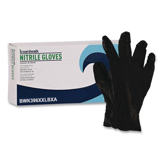 396 Series Disposable General-Purpose Nitrile Gloves, Powder-Free, XX-Large, 4.4 mil Thick, 9.5" Long, Black, 100/Box1