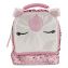 Insulated Animal Themed Lunch Bag, Unicorn Theme, Iridescent PU Shell with Sequins, 7.5 x 5 x 9, White/Pink1