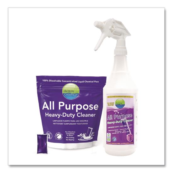 All Purpose Heavy-Duty Cleaner Starter Pack with 32 oz Empty Spray Bottle, Lavender Scent, 12 Chem Pacs/Carton1