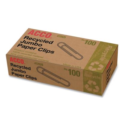 Recycled Jumbo Paper Clips, Smooth, Silver, 100/Box, 50 Boxes/Carton1
