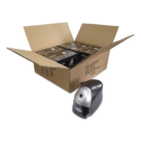 QuietSharp Executive Electric Pencil Sharpener, AC-Powered, 4 x 7.5 x 5.13, Black/Silver, 6/Carton1