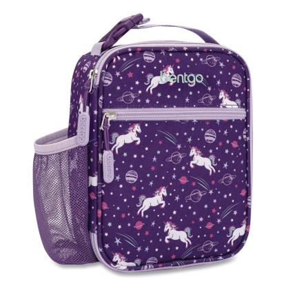 Kids Insulated Lunch Tote, Unicorns Theme, 7.3" x 3.5" x 9.5", Purple/Multicolor1