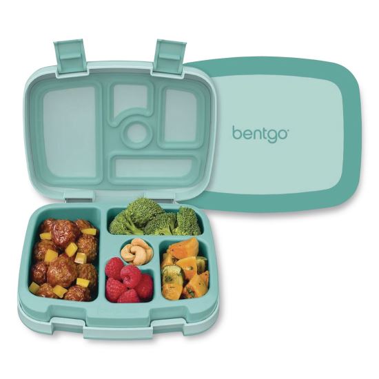 Kids Five-Compartment Bento Box, 8.5" x 6.5" x 2", Seafoam Green1