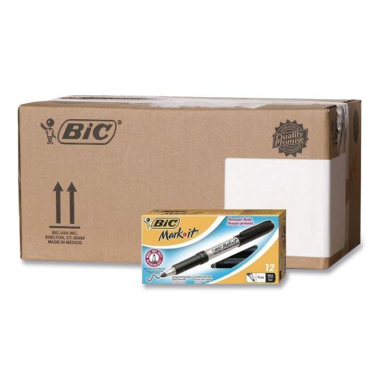 Intensity Fine Tip Permanent Marker, Fine Bullet Tip, Black, 12/Pack, 18 Packs/Carton1