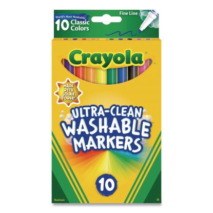 Ultra-Clean Washable Markers, Fine Bullet Tips, Assorted Colors, 10/Box, 24 Boxes/Carton1