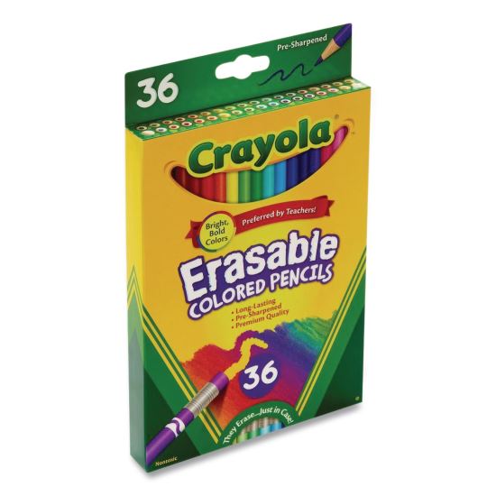 Erasable Color Pencil Set, 3.3 mm, Assorted Lead and Barrel Colors, 36/Box1