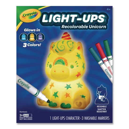 Light Ups Recolorable Unicorn with (3) Ultra-Clean Washable Markers, Ages 4 and Up, 4 Pieces1