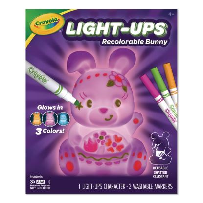 Light Ups Recolorable Bunny with (3) Ultra-Clean Washable Markers, Ages 4 and Up, 4 Pieces1