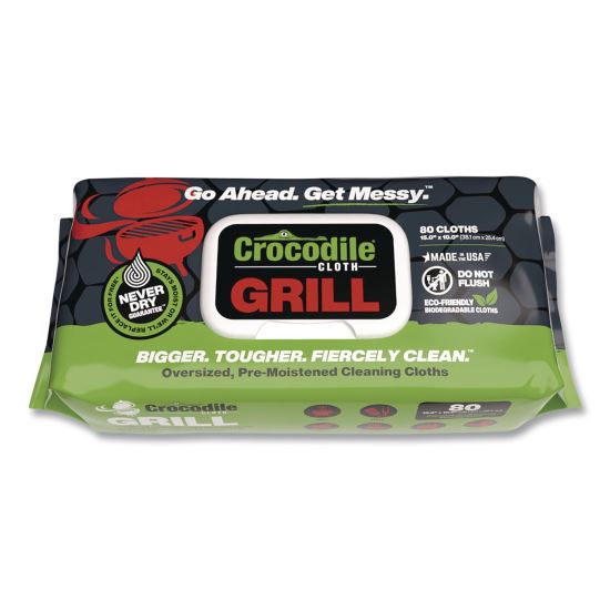 Grill Cleaning Cloths, 10 x 15, White, 80/Pack1