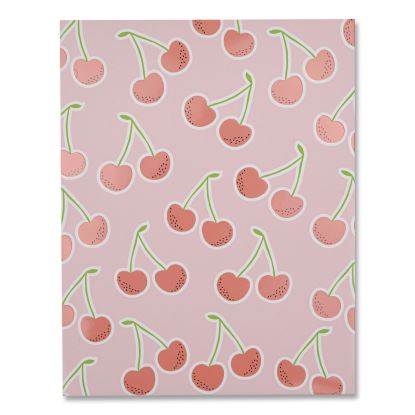 Fruit Themed Laminated Two-Pocket Folder, Randomly Assorted Designs, 3-Hole Punched, 11 x 8.5, Randomly Assorted Colors1