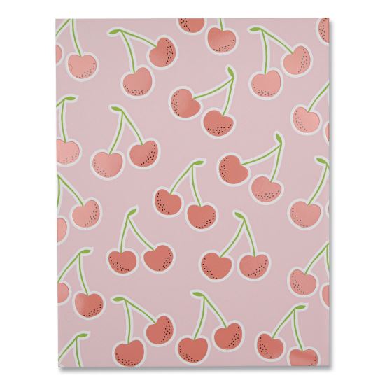 Fruit Themed Laminated Two-Pocket Folder, Randomly Assorted Designs, 3-Hole Punched, 11 x 8.5, Randomly Assorted Colors1